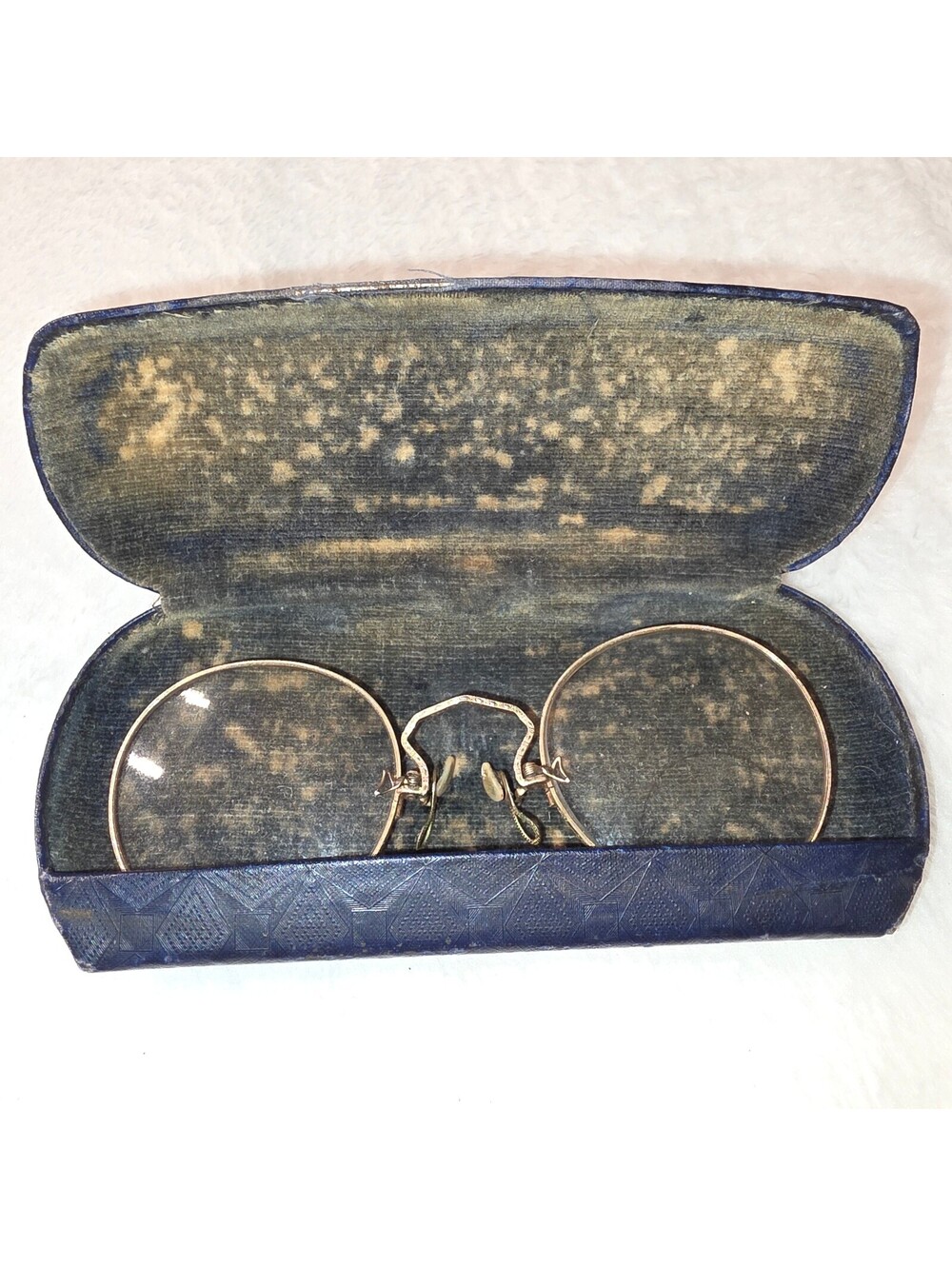 Antique American Optical AO Dorset 1/10 12K GF Pince-Nez Eyeglasses W/ Case